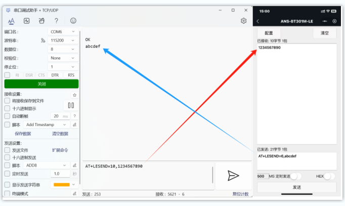 串口助手数据传输图示