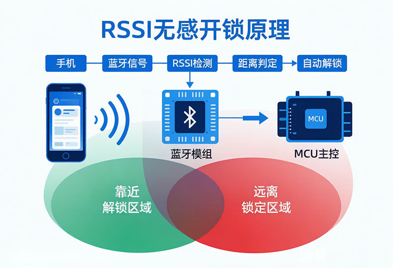 蓝牙无感开锁RSSI信号检测原理图
